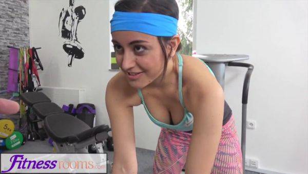 Watch Petite Sporty British Afghan get her natural tits and pussy drilled in Fitness Room fuck session - sexu.com - Britain - Afghanistan on gratiscinema.com