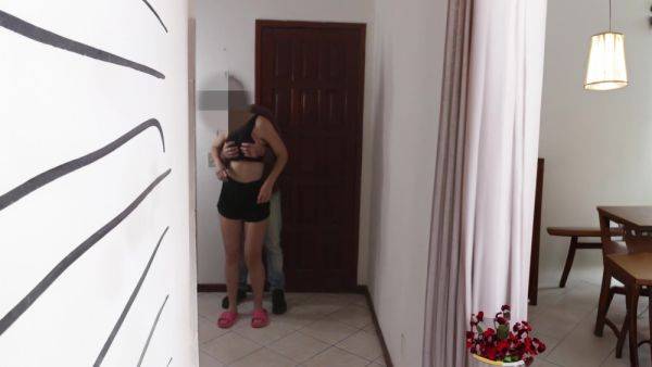 Wife Welcomes The Neighbor To The House While The Cuckold Is In The Bathroom - hclips.com - Brazil on gratiscinema.com