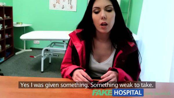 Hot brunette patient moans in pleasure while being examined in hospital by a nurse - sexu.com on gratiscinema.com