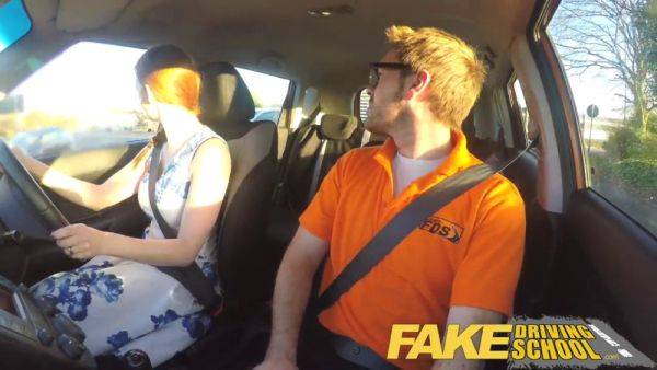 Zara DuRose gets her ginger bush out in a fake driving school POV video - sexu.com on gratiscinema.com