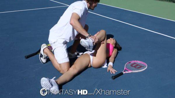 Watch Dillion Harper get her tight pussy pounded on a tennis court by a big dick - sexu.com on gratiscinema.com