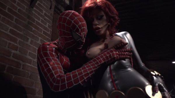 Aroused redhead feels Spiderman's endless dick tearing her pussy apart - hellporno.com on gratiscinema.com