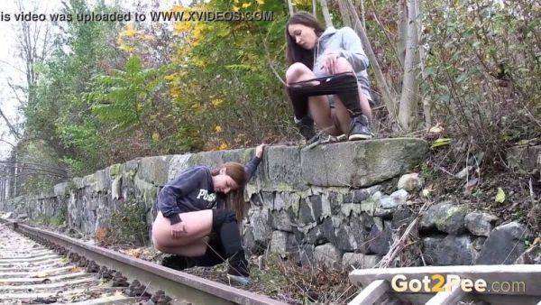 Brunette hottie craves public piss & hunkers down for a wild outdoor pee session - sexu.com - Czech Republic on gratiscinema.com