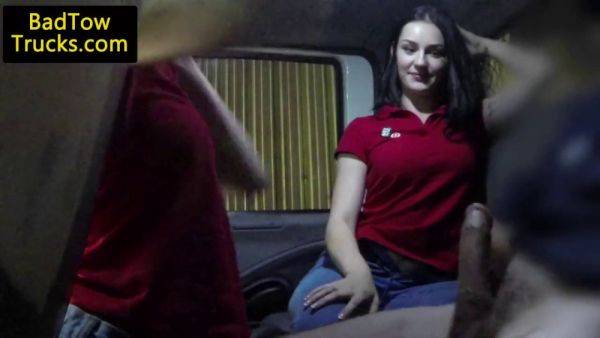 Lucky amateurs share driver's hard cock after getting stranded in a truck - sexu.com on gratiscinema.com