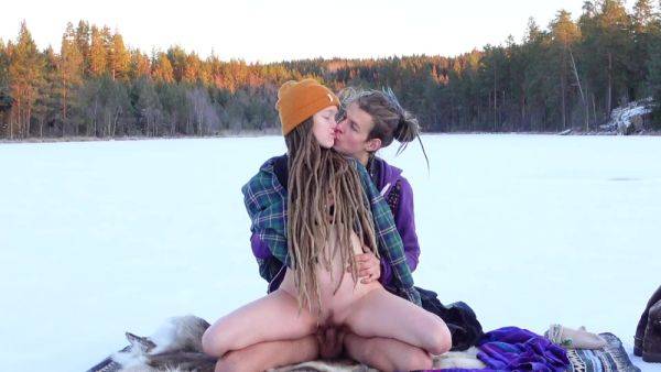 Slim Girl With Dreads And Her BF Indulge In the Hottest Love-making On a Frozen Lake - anysex.com - Sweden on gratiscinema.com