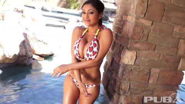 Priya Rai's Big Tits Get Wet Outside by the Pool - veryfreeporn.com - India on gratiscinema.com