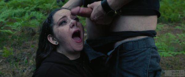 Deepthroat and Facial Outdoors - Brunette Lily Thot Face Fucked In The Forest - rough sex - xhand.com on gratiscinema.com