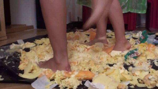 Sluts trampling food in the living room by Foot Girls - hotmovs.com on gratiscinema.com