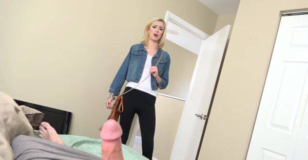 Slender young blonde handles the man's cock with great care in home POV - xbabe.com on gratiscinema.com