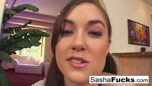 Slim brunette Sasha Grey's tight pussy filled in hot action - veryfreeporn.com on gratiscinema.com