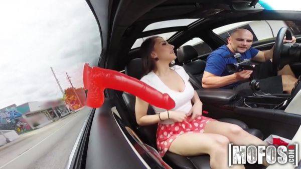 Hot Brunette In A Car With Red Dildo - hotmovs.com on gratiscinema.com