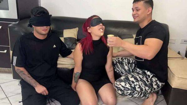 Couple Agrees to Blindfold Game, Secretly a Plan to Bang Hot Girlfriend (Cheating, Cuckold, Netorare) - porntry.com on gratiscinema.com