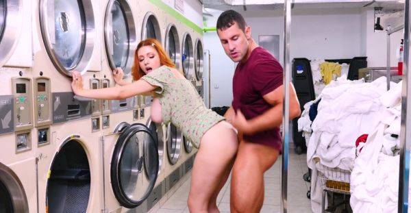 Redhead tries random man's hefty tool at the laundromat - xbabe.com on gratiscinema.com