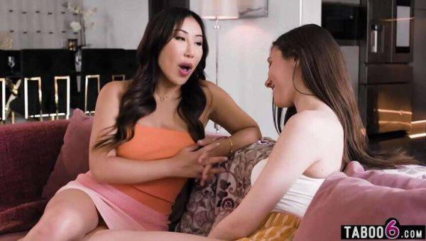 Lesbian Maya Woulfe Dominates Nicole Doshi with Strapon for Anal Play - porntry.com - China on gratiscinema.com